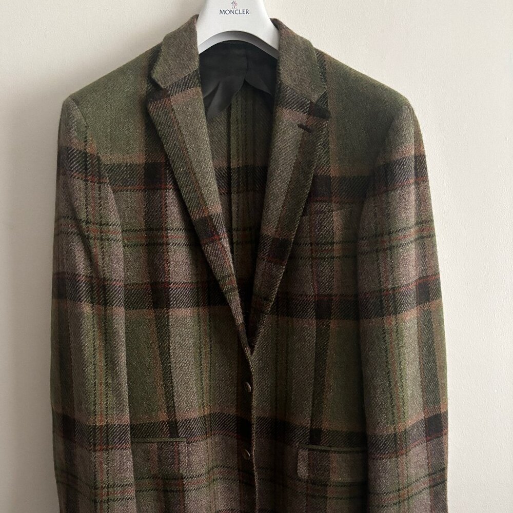 $1398 Polo Ralph Lauren Blanket Plaid Wool Alpaca Tweed Sport Coat Mi Italy- 44L